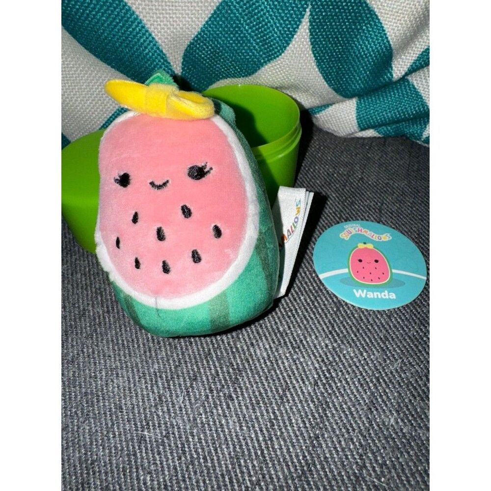 Squishmallows Wanda the Watermelon 2" Stuffed Plush micromallow capsule open B4